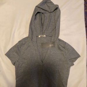 Amante Grey Crop Top Size Large